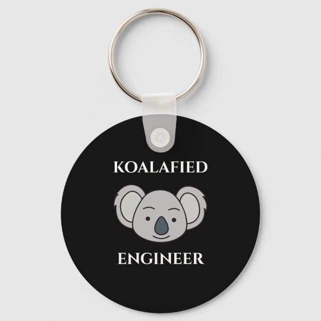 Chaveiro Engenheiro Koalafied Cute Koala Funny Job Pun (Frente)