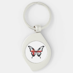 Chaveiro England Swallowtail Butterfly Flag