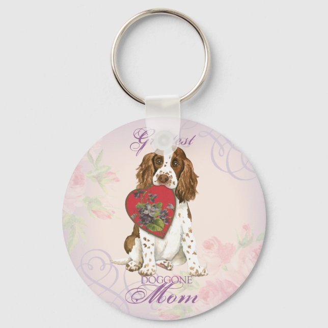 Chaveiro English Springer Spaniel Heart Mãe (Frente)