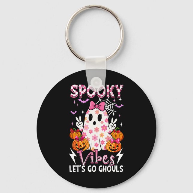 Chaveiro Engraçada e Engraçada Vibes Halloween Ghouls Bonit (Frente)