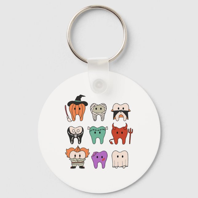 Chaveiro Engraçada Higiene Dental Monstros Dentes Hal (Frente)