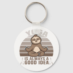 Chaveiro Engraçada preguiça engraçada fazendo ioga. poses e