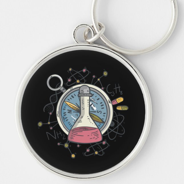 Chaveiro Engraçado С história da Science Pun (Frente)