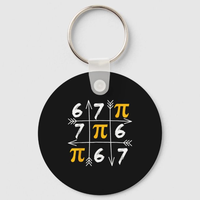Chaveiro Engraçado 67 seis sete dia 3.14 matemática meme nú (Frente)