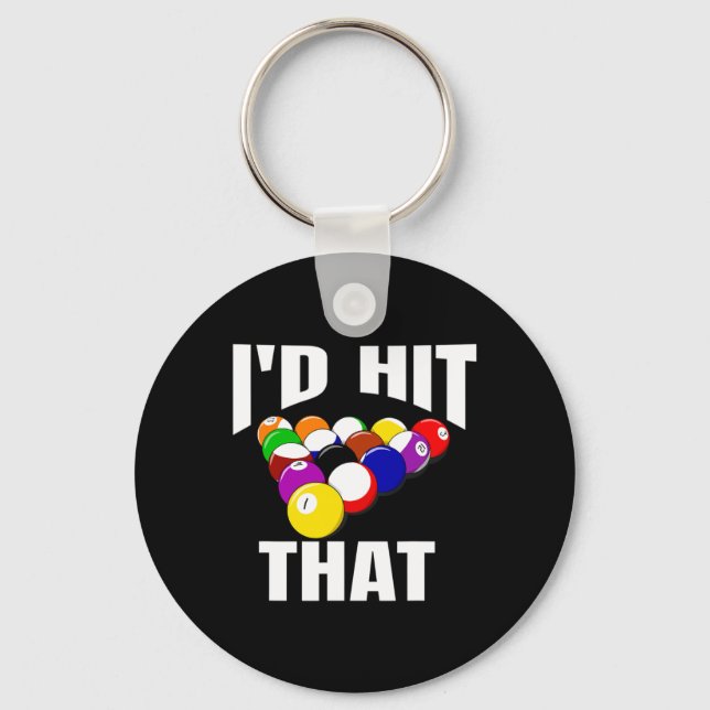 Chaveiro Engraçado 8 Ball Mens Billiards Piscina Id Atingiu (Frente)