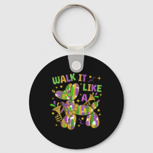 Chaveiro Engraçado Andar Como Um Cachorro Mardi Gras Groovy