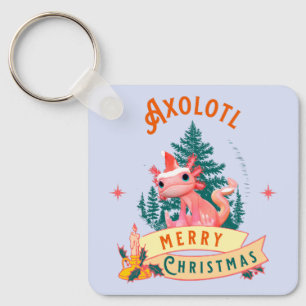 Chaveiro Engraçado Axolotl Feliz Natal