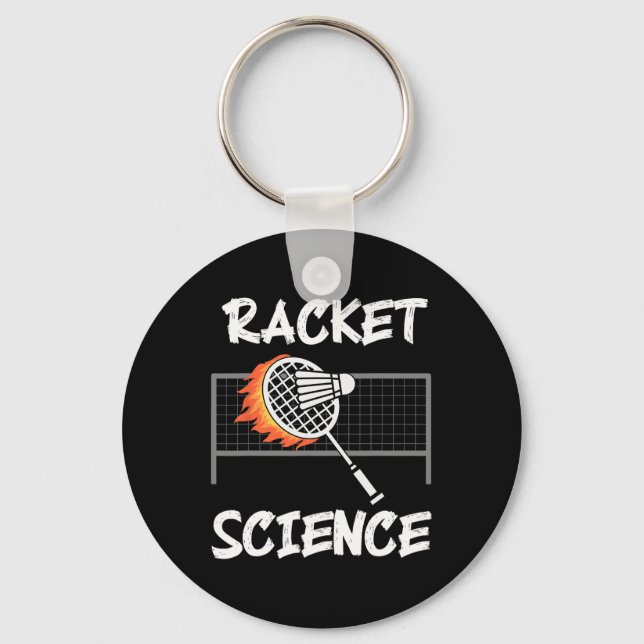 Chaveiro Engraçado Badminton Humor Racket Science Shuttle E (Frente)