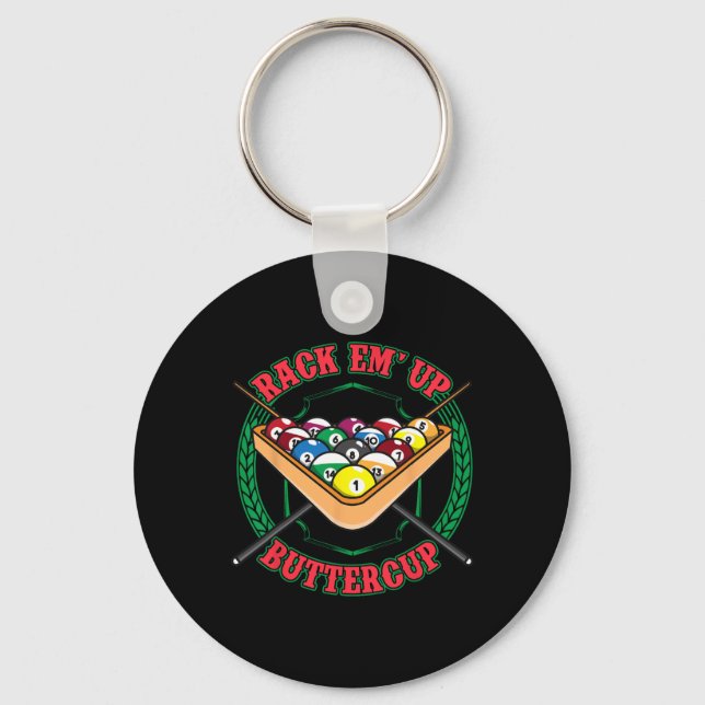 Chaveiro Engraçado Billiards Piscina Hall Snooker Rack Em C (Frente)