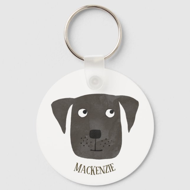 Chaveiro Engraçado Black Labrador Retriever Dog Nome Person (Frente)