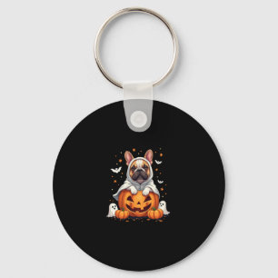 Chaveiro Engraçado Buldogue Fantasma Boo Halloween Mulheres