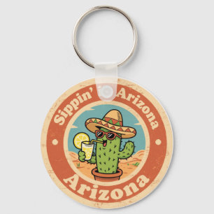 Chaveiro Engraçado Cacto de Sippin Vintage do Arizona