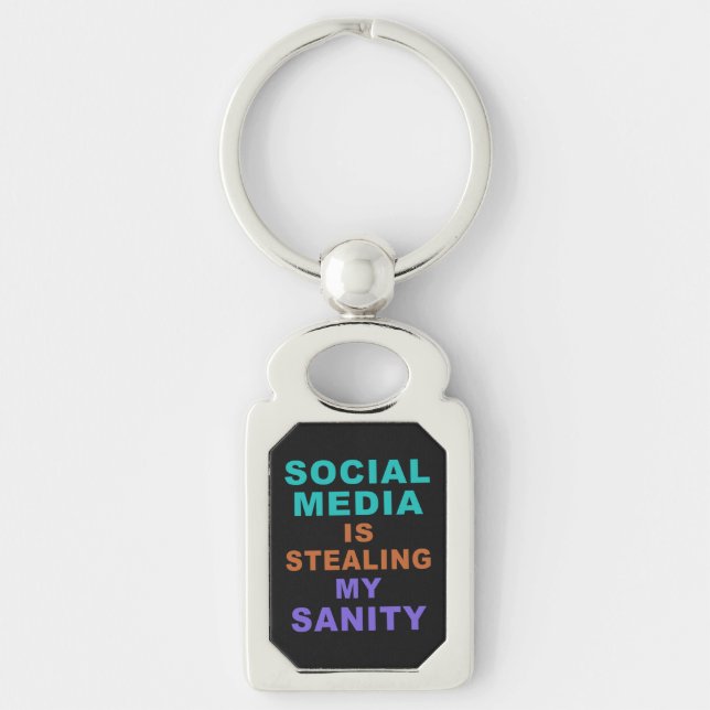 Chaveiro Engraçado cadeia de teclas "Mídia Social" (Frente)