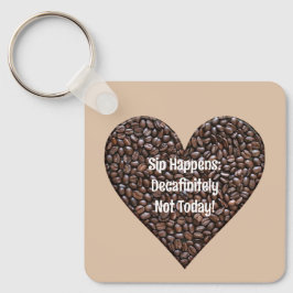 Chaveiro Engraçado Café Dizendo Metal