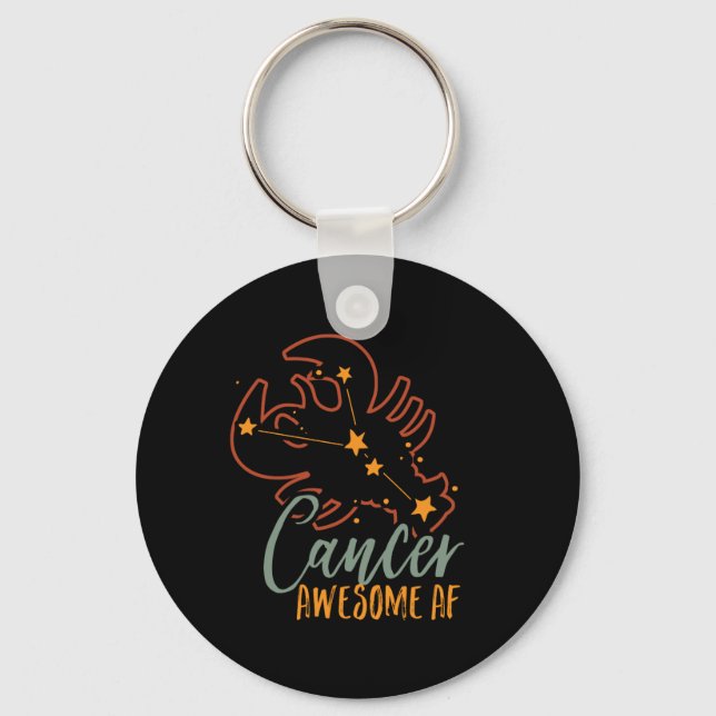 Chaveiro Engraçado Cancer Zodiac Star Sign Astrologia Fantá (Frente)