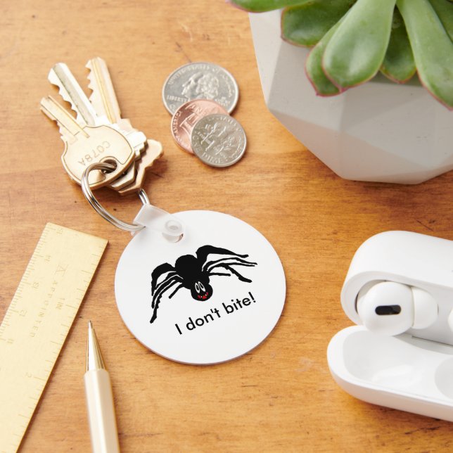 Chaveiro Engraçado Cartoon Aranha Negra Viúva Negra do Dia  (Mesa)