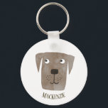 Chaveiro Engraçado Chocolate Labrador Cachorro de Retriever<br><div class="desc">Uma pintura de cor d'água de chocolate Labrador Retriever para fazer você sorrir. Personalizar alterando ou removendo o nome.</div>