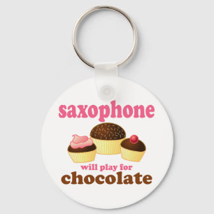 Chaveiro Engraçado Chocolate Saxofone