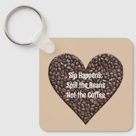 Chaveiro Engraçado Coffee Quote Metal