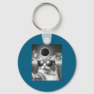Chaveiro Engraçado Com Óculos De Gato Selfie Eclipse Solar