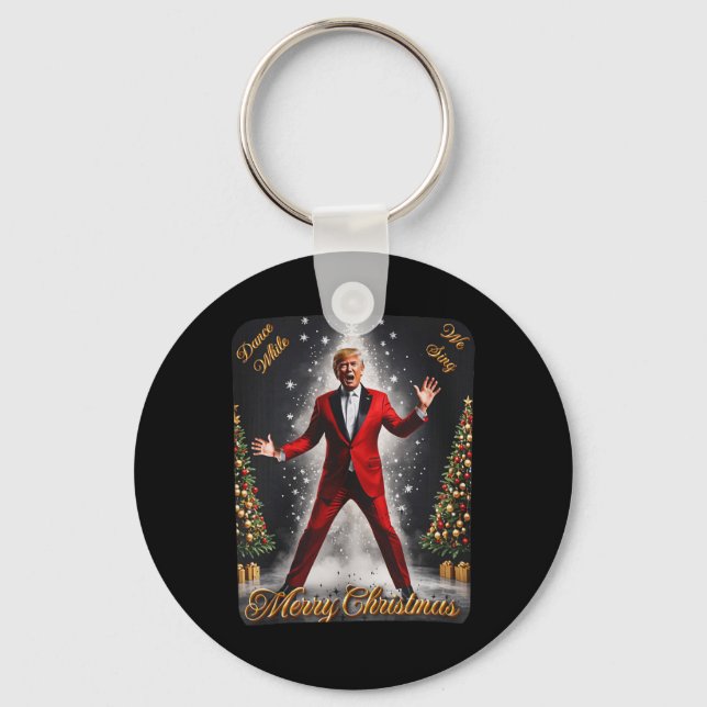 Chaveiro Engraçado Dança Papai Noel Natal Pajam (Frente)
