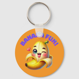 Chaveiro Engraçado Design de Winking Banana para diversão e