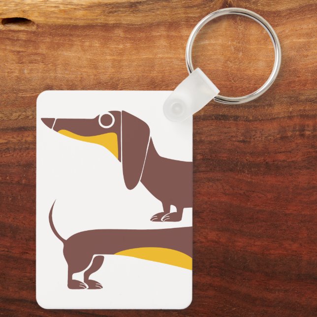 Chaveiro Engraçado e fofo dachshund para os pais de cães lo (Verso)