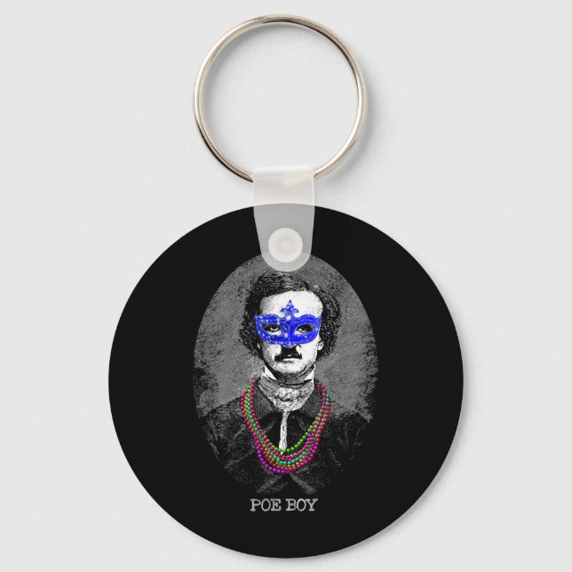Chaveiro Engraçado Edgar Allan Poe Mardi Gras Mashup (Frente)