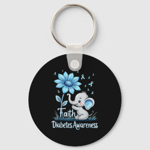 Chaveiro Engraçado Elefante Sunflower Ribbon Diabetes Awa