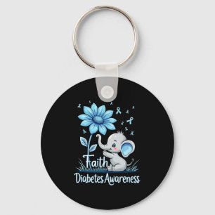 Chaveiro Engraçado Elefante Sunflower Ribbon Diabetes Awa