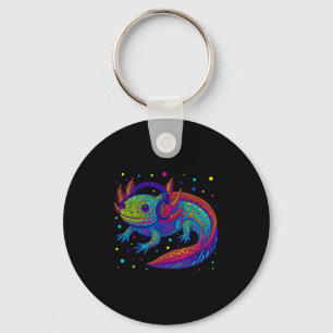 Chaveiro Engraçado Estudante de Arte de Bolinhas Axolotl co