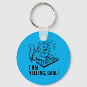 Chaveiro Engraçado Eu Estou Gritando Carl Faça Meme de Gato