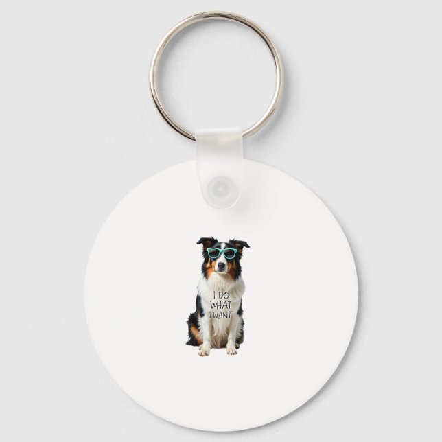 Chaveiro Engraçado Faça O Que Eu Quiser Blue Merle Australi (Frente)