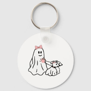 Chaveiro Engraçado Fantasma Andando Cachorro Spooky Season 