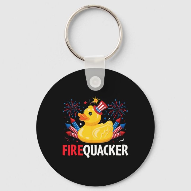 Chaveiro Engraçado Firecracker Duck 4 De Julho (Frente)