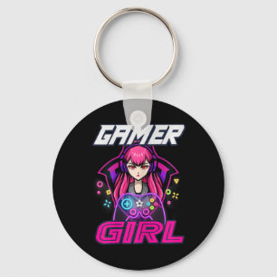 Chaveiro Engraçado Gamer Girl Video Game Mulheres jogando L