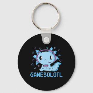 Chaveiro Engraçado Gamesolotl Anime Kawaii Gaming Axolotl V