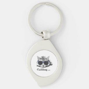 Chaveiro Engraçado Gato Refrigerado Com Óculos De Sol Bonit