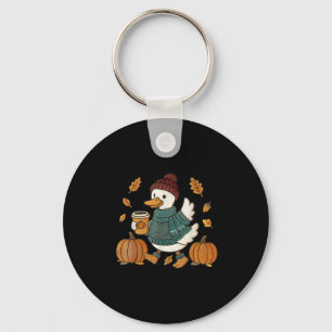 Chaveiro Engraçado Goose Pumpkin Ação de Graças outono Fall