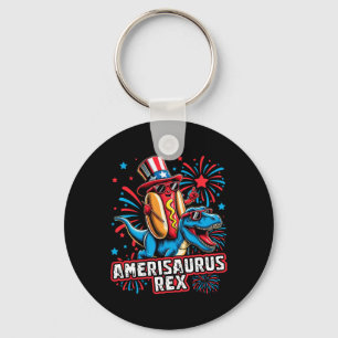 Chaveiro Engraçado Hotdog T Rex Dinosaur 4 De Julho Amerisa