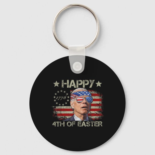 Chaveiro Engraçado Joe Biden 4 De Julho Feliz 4 De Páscoa (Frente)
