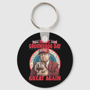 Chaveiro Engraçado, Legal Trump Groundhog Torna o Dia do Gr