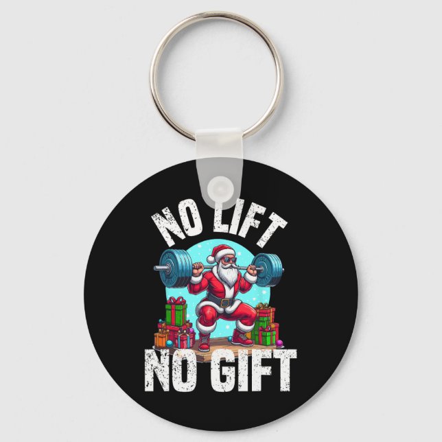 Chaveiro Engraçado Levantando Papais noeis de Natal Quadrad (Frente)