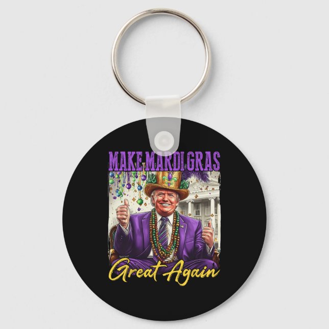 Chaveiro Engraçado Mardi Gras Donald Trump Mardi Gras Ameri (Frente)