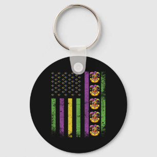 Chaveiro Engraçado Mardi Gras Patos Eua Bandeira Miçanga Pa