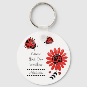 Chaveiro Engraçado Moderno Vermelho Ladybug Personalizado