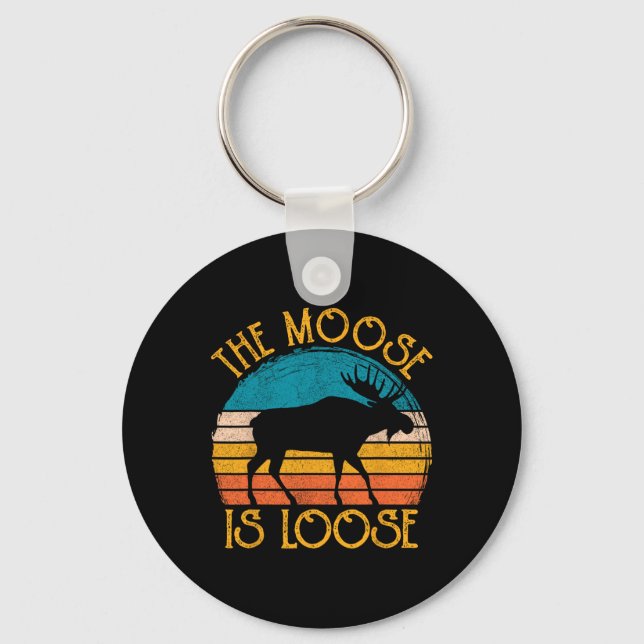 Chaveiro Engraçado Moose É Roupa Animal Perdido (Frente)