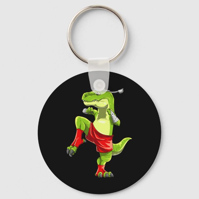 Chaveiro Engraçado Muay Thai T-rex - Tailandês Boxing (Frente)