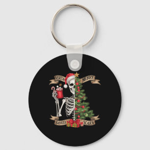 Chaveiro Engraçado Natal Esqueleto Sorta Feliz Sorta Assust
