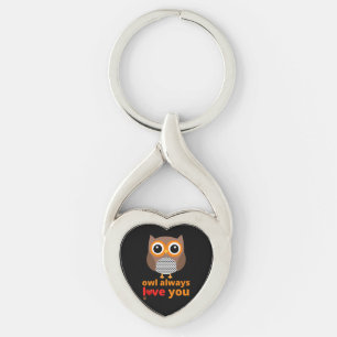 chaveiro engraçado "OWL SEMPRE TE AMA"